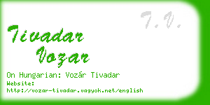tivadar vozar business card